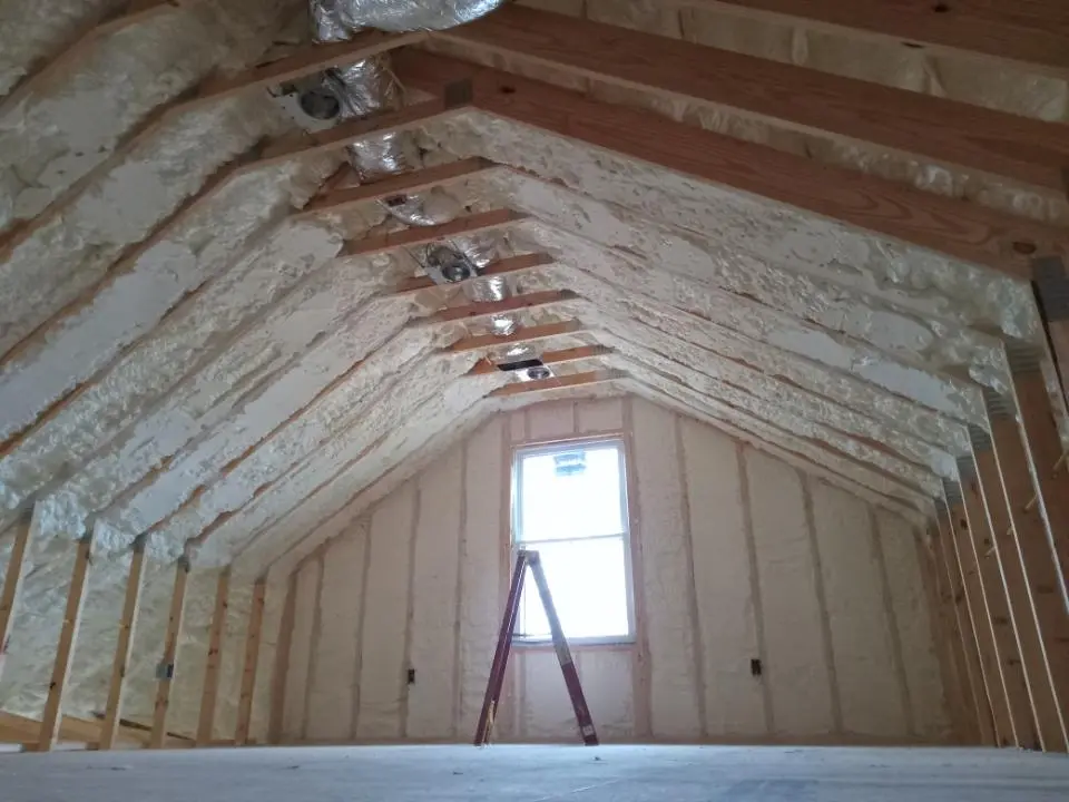 Spray foam roofing application for Crawl Space Insulation project in Ham Lake